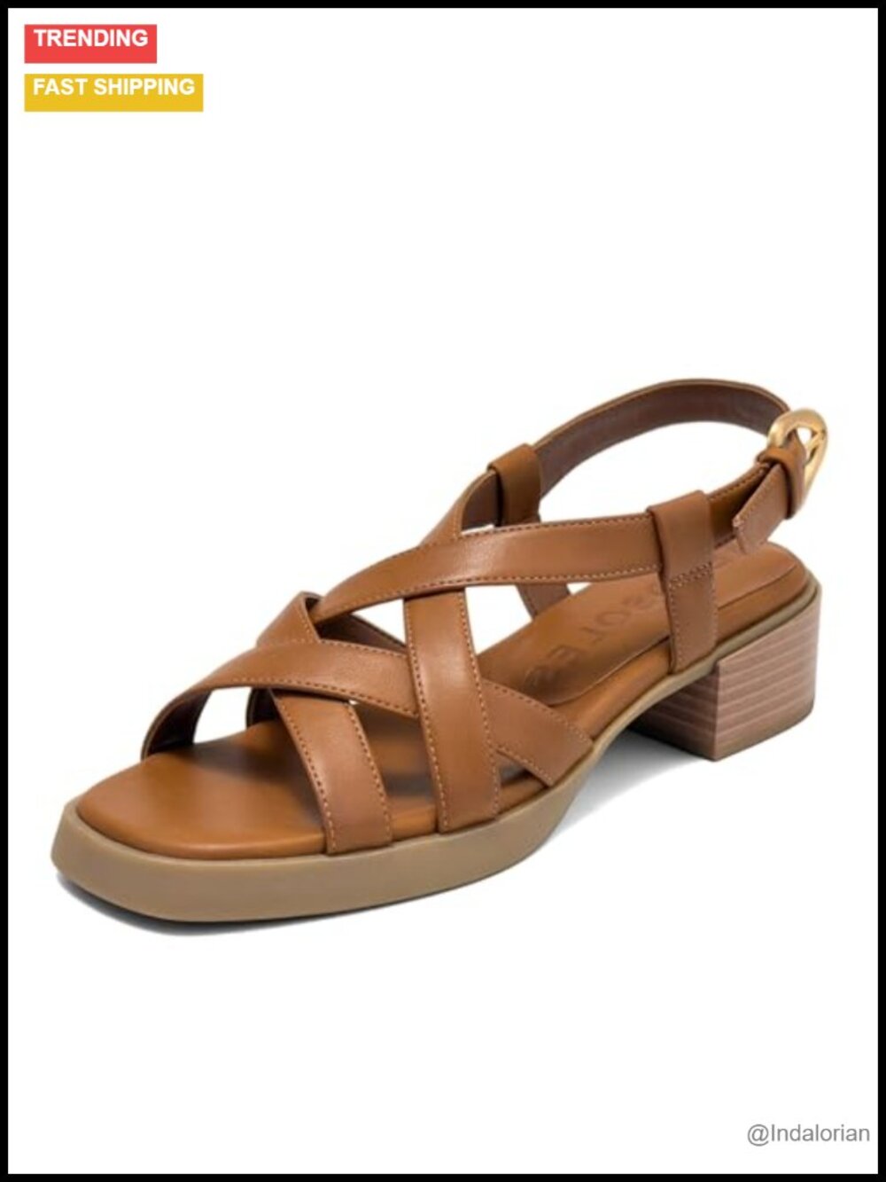 Faux Leather Fisherman Heeled Sandals with Block Heel
